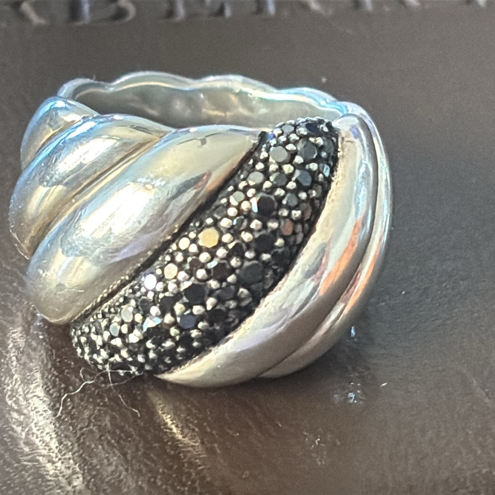 David Yurman Black Diamonds & Sterling Silver Ring